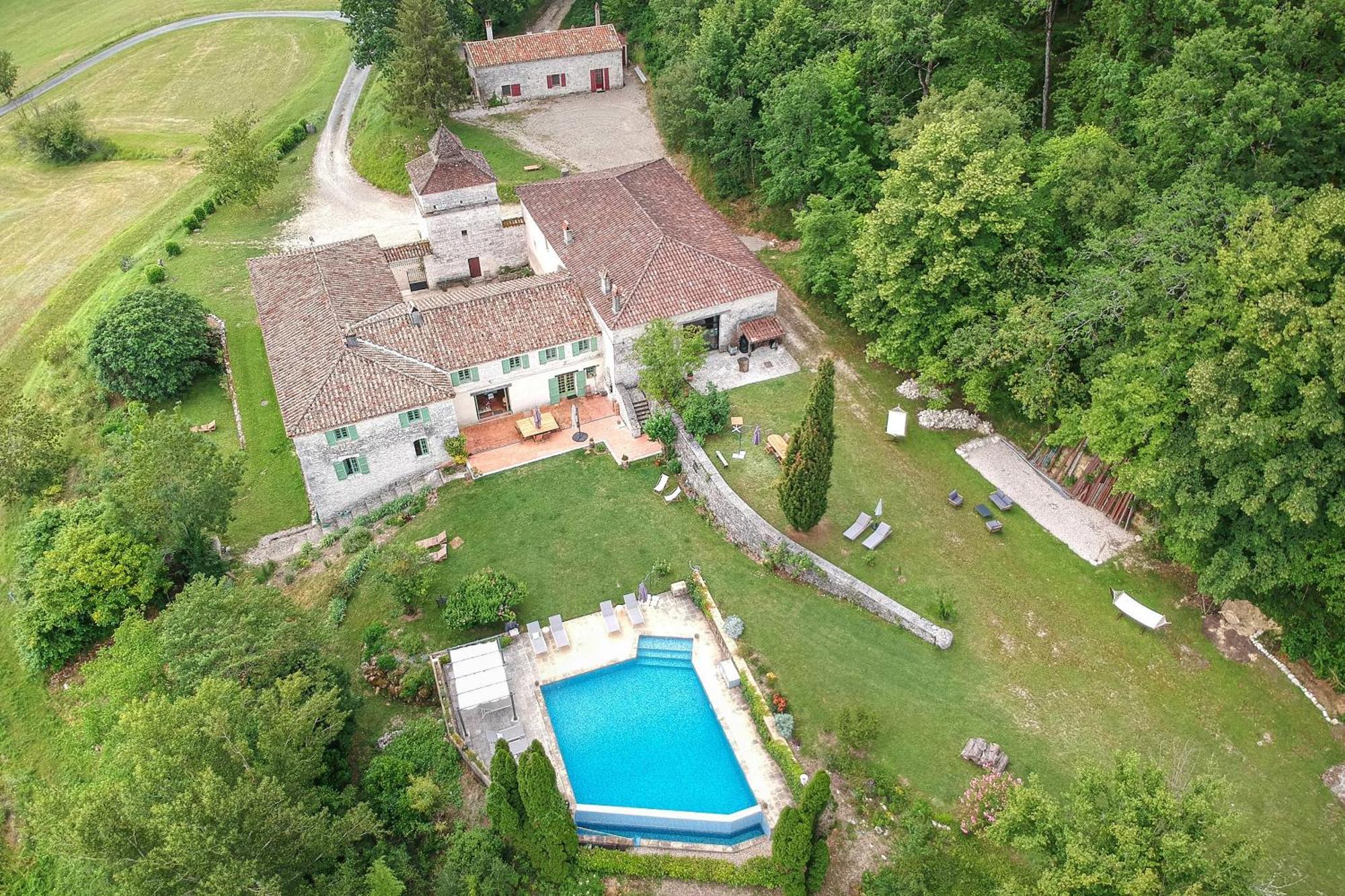 Manoir Le Moulinal47 - Vue Panoramique Hotell Courbiac Exteriör bild